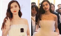 Ảnh chỉnh sửa thì lung linh là vậy nhưng ảnh thật cho thấy Angelababy gầy trơ xương cổ 
