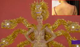 Hoàng Thùy tung clip tiết lộ vai và lưng bị thương khi diện quốc phục nặng 30kg