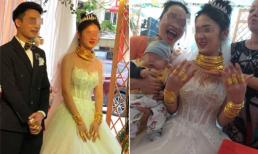 Cô dâu ở Cao Bằng đeo vàng trĩu cổ trong ngày cưới gây xôn xao: Lấy chồng là 'gánh nặng' chứ đùa đâu!