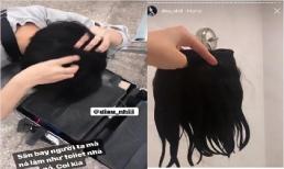 Nhìn Diệu Nhi cặm cụi ngồi tháo tóc giả ngay giữa sân bay mới thấy 'để đẹp phải cực'