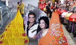 Bà trùm Thuý Nga diện áo cưới dài 5m kết hôn cùng MC Thanh Bạch lần thứ 10