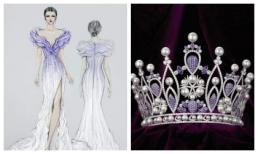 7 nhân công mất 500 giờ thực hiện váy Chung kết HHHVVN của Thúy Vân, trùng màu vương miện mới thú vị