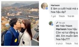 Chồng mải mê khen tân Hoa hậu, Hari Won lập tức 'cà khịa' cực yêu