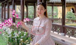 Vốn là người cẩn trọng, thế mà Á hậu Ngô Trà My lại đăng ảnh nứt cúc áo