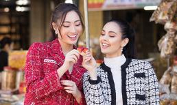 Lương Thuỳ Linh và Miss World 2013 Megan Young diện trang phục 'chị chị em em' khám phá Đà Lạt