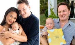 Hình ảnh hiếm hoi của chồng cũ Hồng Nhung bế con trai 3 tháng cực yêu