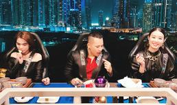 Sau chuỗi ngày mệt mỏi vì scandal, Vũ Khắc Tiệp tận hưởng bữa ăn tối trên không cùng Ngọc Trinh