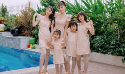 Cựu mẫu Vũ Thu Phương rạng rỡ diện đồ 'ton sur ton' bên 4 cô con gái