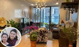 Không gian căn hộ ngập tràn sắc hoa của bố mẹ Huyền My vào dịp gần Tết