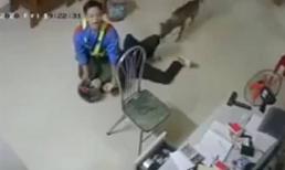 Nhân viên cây xăng quật ngã tên cướp có dao như phim hành động