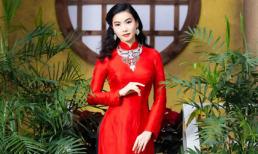 Diễn viên 'Hoa hồng trên ngực trái' Lương Giang dịu dàng diện áo dài đỏ vào dịp Tết đến Xuân về