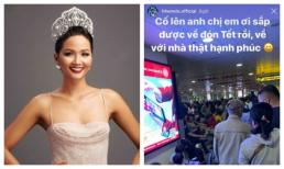 H'Hen Niê ngồi cả ra đất đợi chuyến bay: Hoa hậu cũng chật vật về quê ngày Tết như ai