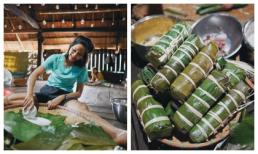 H'Hen Niê trổ tài gói bánh tét khiến ai cũng bất ngờ về thành quả