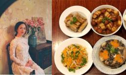 Hà Anh 'Bánh đúc có xương' trổ tài làm mâm cúng mùng 1 Tết