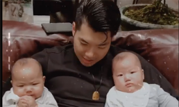 Hai tay ôm hay quý tử cực bụ bẫm, Trương Nam Thành vui vẻ chúc Tết sau thời gian kín kẽ