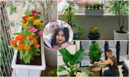 Ban công đầy hoa trong căn hộ của vợ chồng MC Hoàng Linh