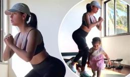 Bạn gái C.Ronaldo tập thể dục cùng con gái khi cách ly tại nhà nhưng hàng triệu người chỉ đổ dồn xem màn khoe vòng ba có chủ đích