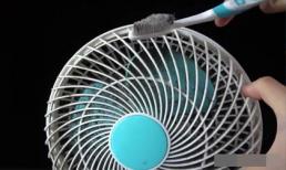 Quạt làm sạch không cần tháo vỏ lưới, chỉ cần sử dụng bàn chải đánh răng là sạch như mới