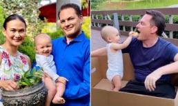 Chồng cũ Hồng Nhung vui vẻ chơi đùa cùng con trai khi ở nhà tránh dịch 