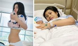 Sau 6 ngày sinh con, Đinh Phương Ánh vén áo khoe bụng gọn lỏn