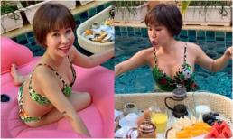 Lâu lắm rồi mới thấy ca sĩ Uyên Linh lại mặc đồ bơi nóng bỏng đến thế