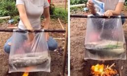 Cô gái trổ tài dùng túi nilon nấu cá khiến dân mạng cứ ngỡ đang làm ảo thuật