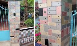 Dân chơi dùng hàng trăm chiếc iPhone để thay gạch ốp lát xây cổng khiến ai cũng trầm trồ