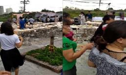 Đám cưới ở Hà Nội thất thủ, rạp và cỗ bị dông lốc thổi bay trong nháy mắt