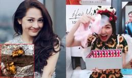 Sao Việt 'há hốc mồm' vì những món quà vừa độc vừa lạ fan tặng: Khoai lang, hoa sầu riêng, rau muống...