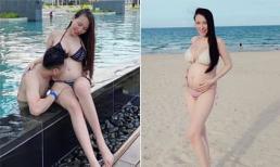 Vợ DJ của Khắc Việt diện bikini nhỏ xíu khoe bụng bầu song thai ở tháng thứ 6