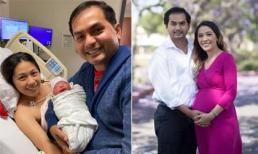Vợ của siêu mẫu Đức Tiến sinh con gái đầu lòng tại Mỹ