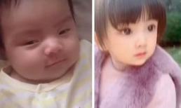 Sinh ra đã bị họ hàng kém duyên chê bai diện mạo, 4 năm sau bé gái 'lột xác' đến cả bố mẹ cũng ngỡ ngàng