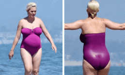 Sắp 'vỡ chum', Katy Perry lộ thân hình xập xệ khi đi tắm biển cùng Orlando Bloom