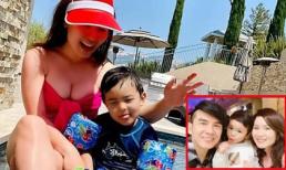 Bà xã Đan Trường tránh dịch cùng con trai trong biệt thự triệu đô, gây chú ý với vòng một căng tràn 