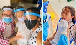 Ca sĩ Đoan Trang cùng chồng và con gái đi xét nghiệm Covid-19