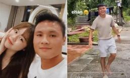 Huỳnh Anh check-in ở nhà Quang Hải, quay cảnh bạn trai chơi trò ném dép cực lầy