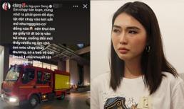 Tường Linh hốt hoảng gom đồ đạc 'chạy loạn' giữa đêm vì khu chung cư báo cháy