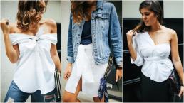 Áo sơ mi trắng có thể thay đổi thành 4 kiểu áo mới đầy cá tính và gợi cảm