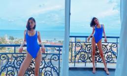 Nặng 60 kg, Lê Thúy tự tin diện bikini, khoe chân dài miên man