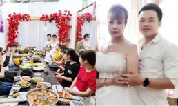 'Cô dâu 62 tuổi' Thu Sao diện váy cưới, đón khách trong lễ kỷ niệm 2 năm ngày về chung nhà