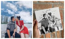 Matt Liu - Hương Giang đồng loạt phản ứng trước bức vẽ khắc họa cảnh khóa môi trên du thuyền