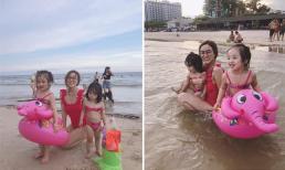Vợ cũ Hoài Lâm diện bikini, vui đùa cùng hai con khi đi du lịch Vũng Tàu