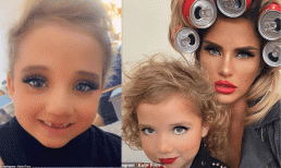 'Bom sex' Katie Price bị chỉ trích khi cho con gái mới 6 tuổi make up dày bự phấn