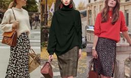 Cuối mùa thu mặc 'áo len + váy' là vua! Mỏng và ấm, rất thời trang! 