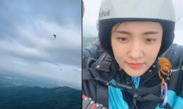 Ca sĩ Nhật Thủy phấn khích trải nghiệm cảm giác bay lượn tự do giữa bầu trời