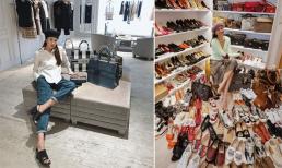 Thanh Hằng khoe tủ đồ hàng hiệu 'khủng': Túi xách, giày dép đắt đỏ để la liệt dưới sàn nhà vì hết chỗ 