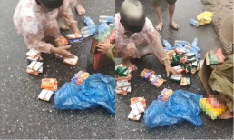 Vừa nhận được thùng mì cứu trợ, người đàn ông lập tức có hành động khiến tất cả bất ngờ