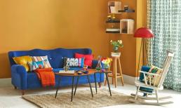 Tường màu vàng chọn sofa màu gì thì phù hợp?