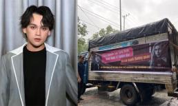 Nguyễn Trần Trung Quân và Denis Đặng gây tranh cãi khi dán băng rôn in tên cùng hình ảnh lên xe và quà để đi từ thiện