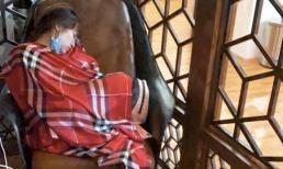 Hòa Minzy kiệt sức đến ngủ thiếp đi tại sân bay sau 2 đêm thức trắng cứu trợ người dân vùng lũ